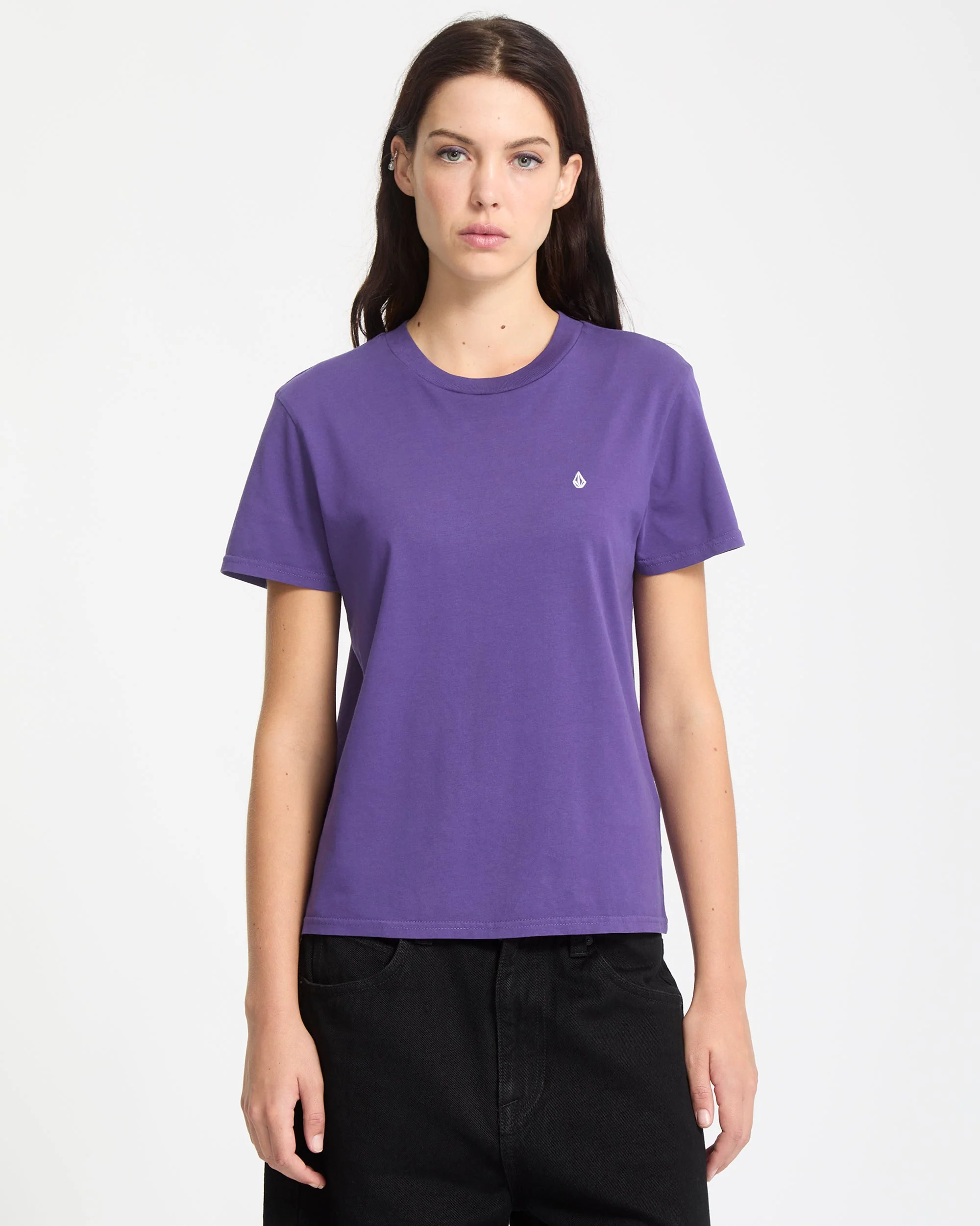 Solid Stone Besticktes T-Shirt - Acai
