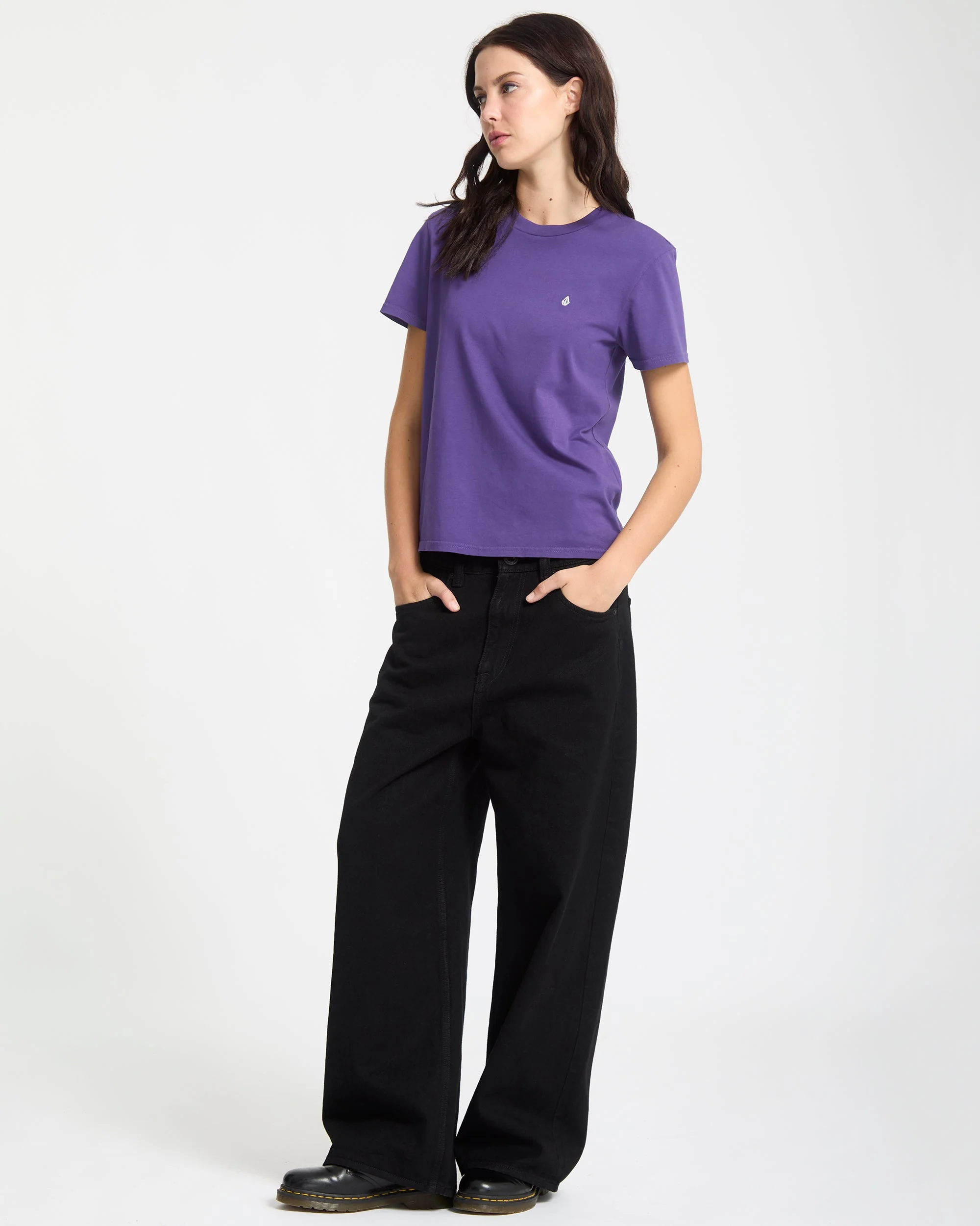 Solid Stone Besticktes T-Shirt - Acai - Image 4