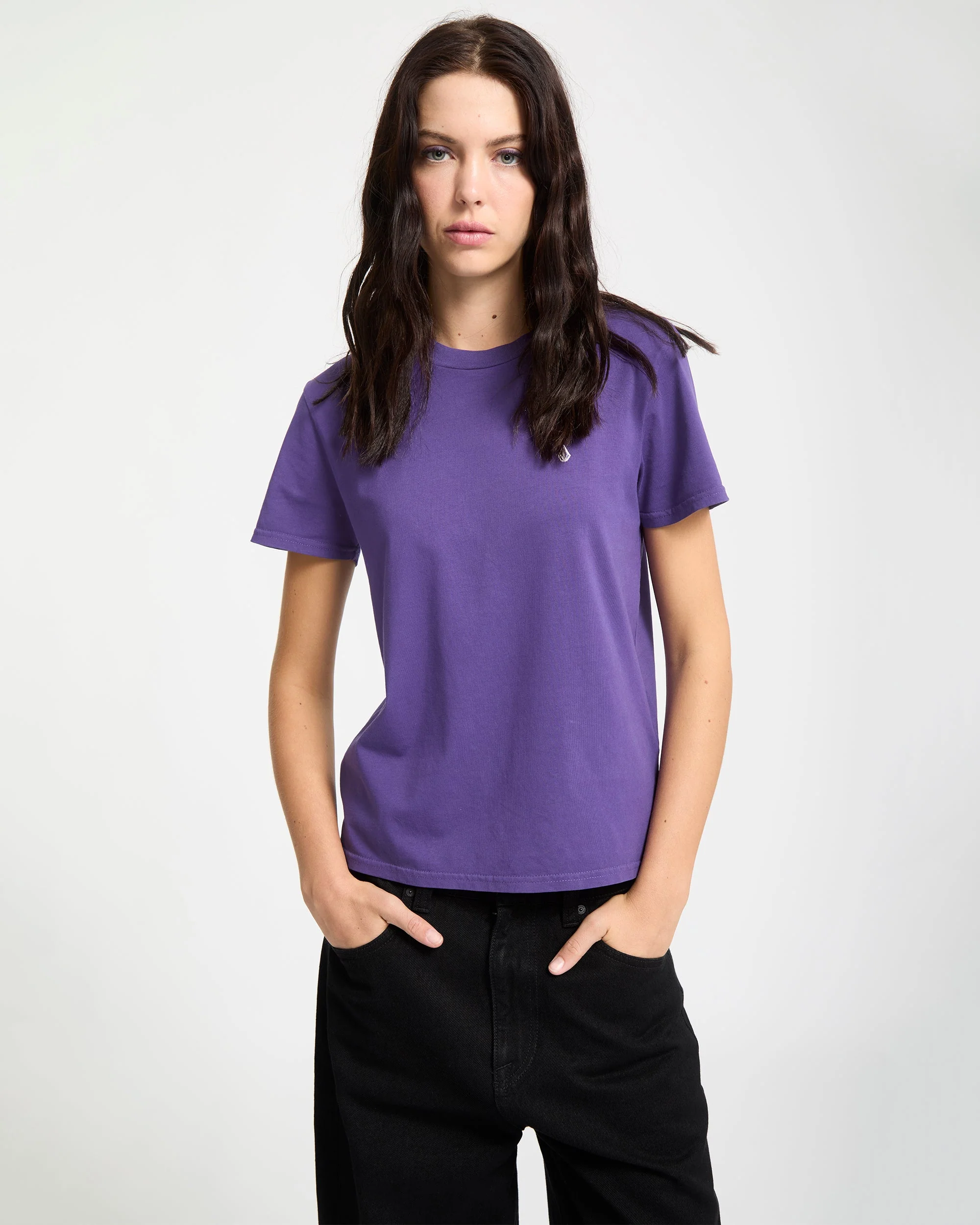 Solid Stone Besticktes T-Shirt - Acai - Image 5