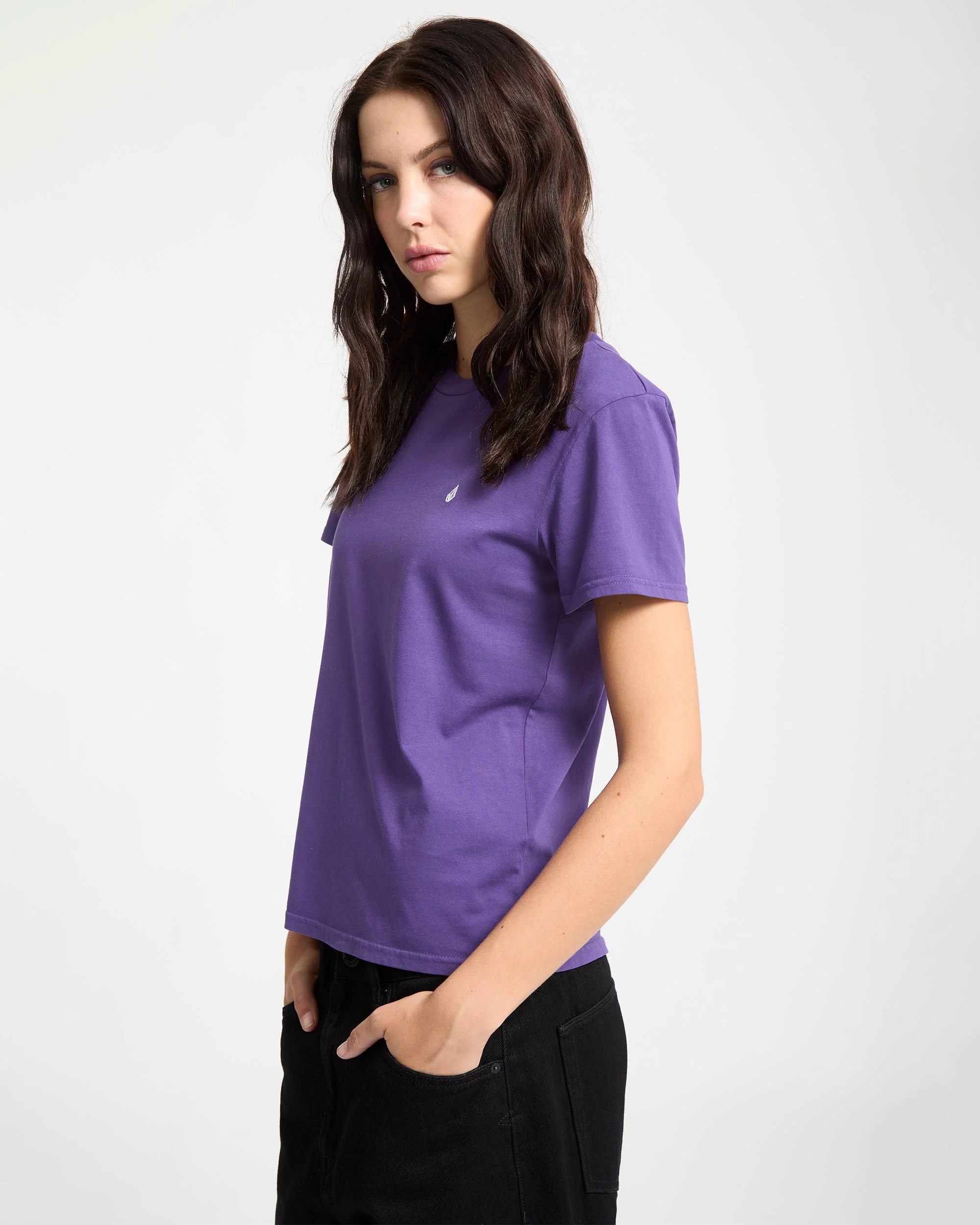 Solid Stone Besticktes T-Shirt - Acai - Image 6