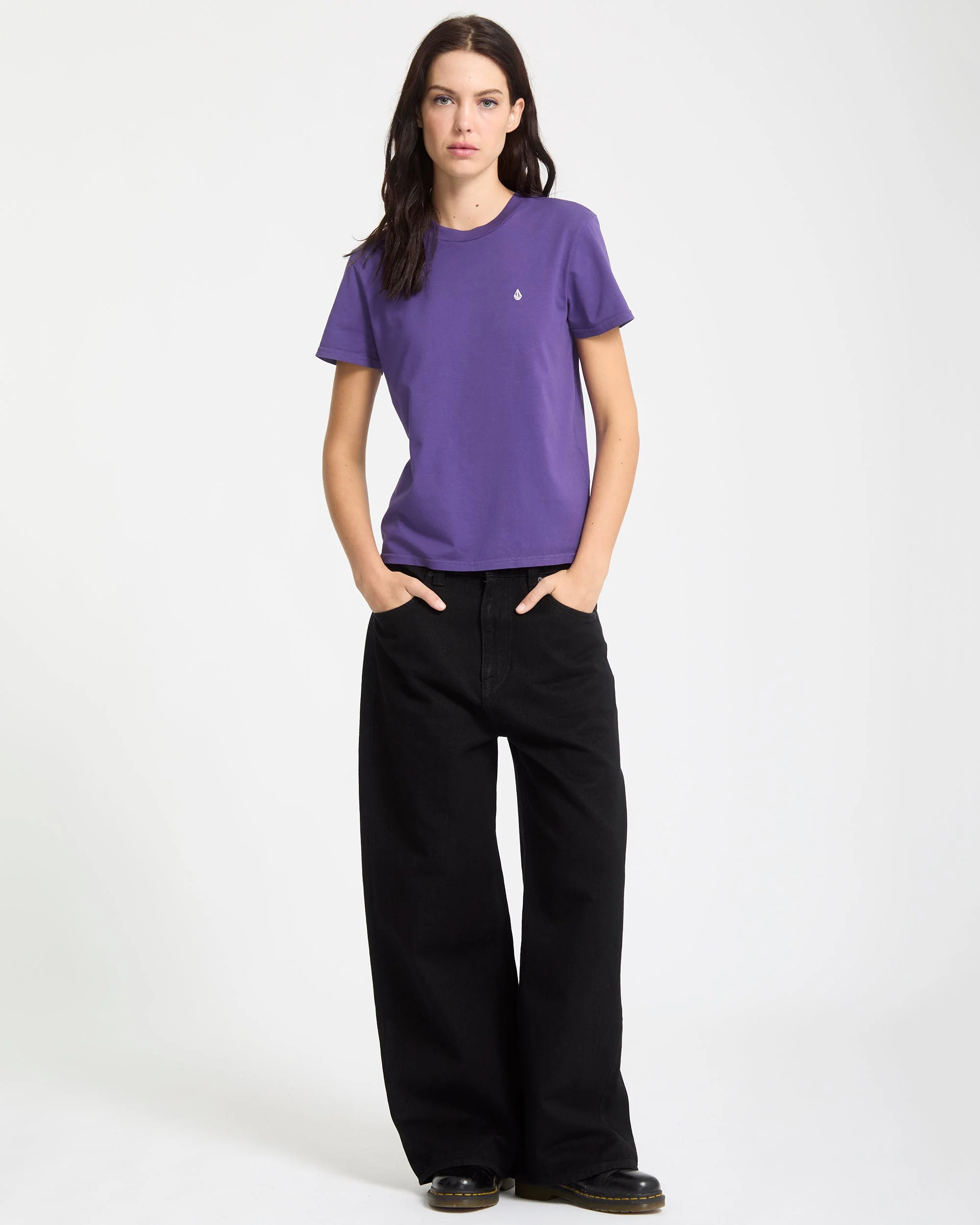 Solid Stone Besticktes T-Shirt - Acai - Image 8