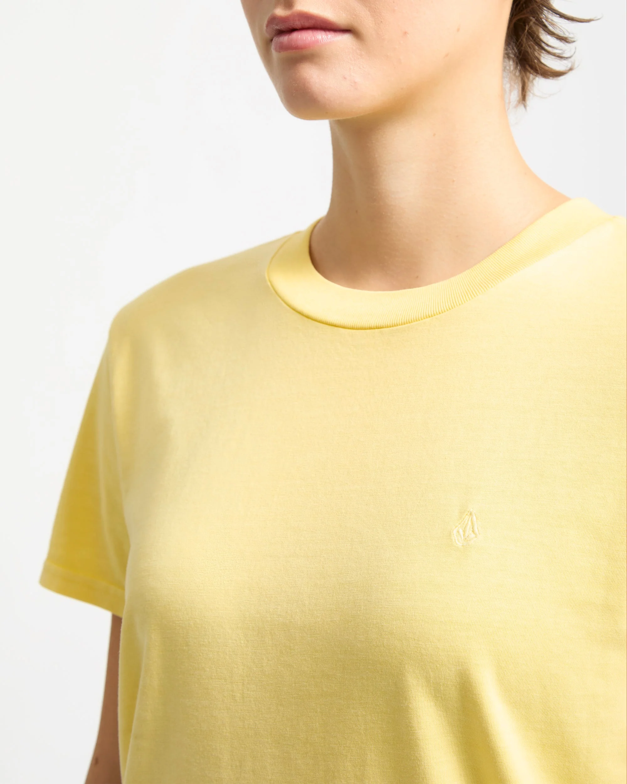 Solid Stone Besticktes T-Shirt - Dawn Yellow - Image 3