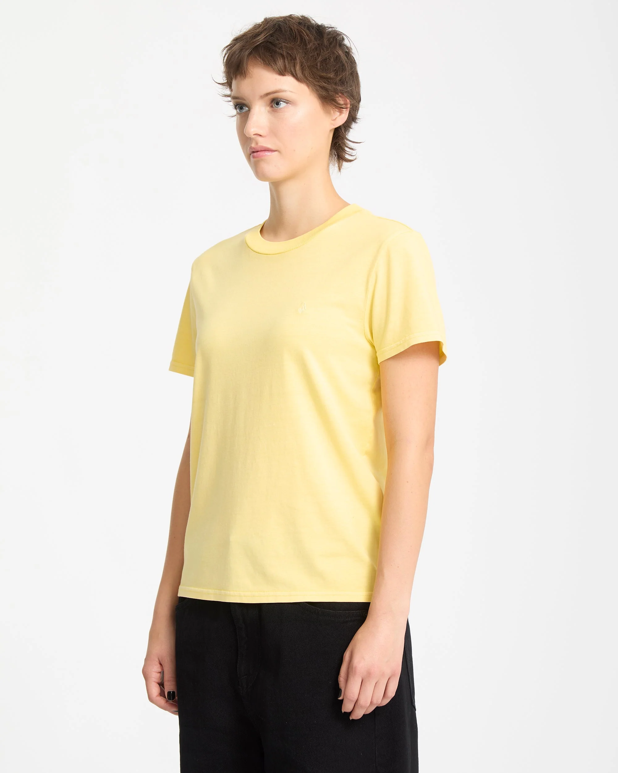 Solid Stone Besticktes T-Shirt - Dawn Yellow - Image 5