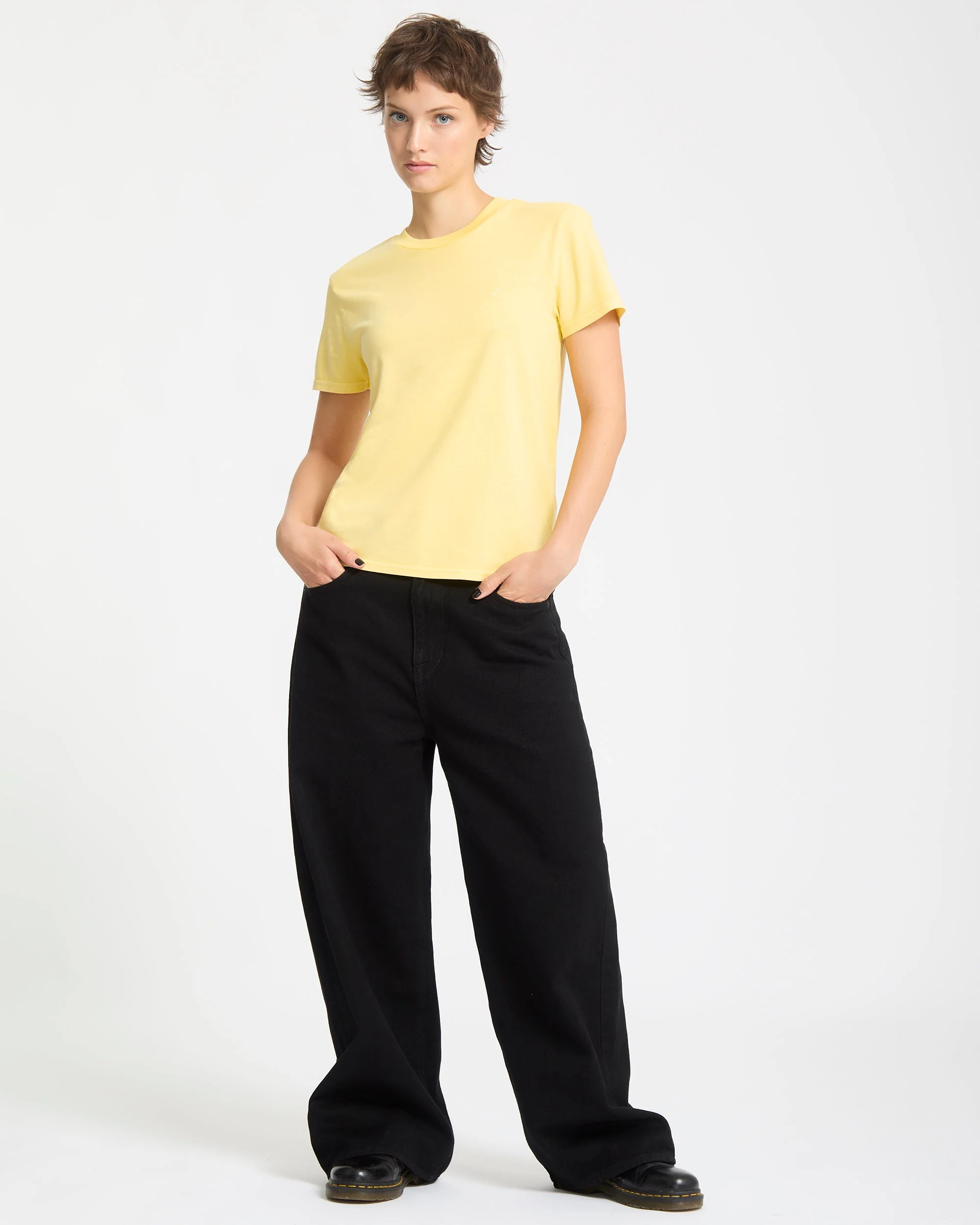 Solid Stone Besticktes T-Shirt - Dawn Yellow - Image 6