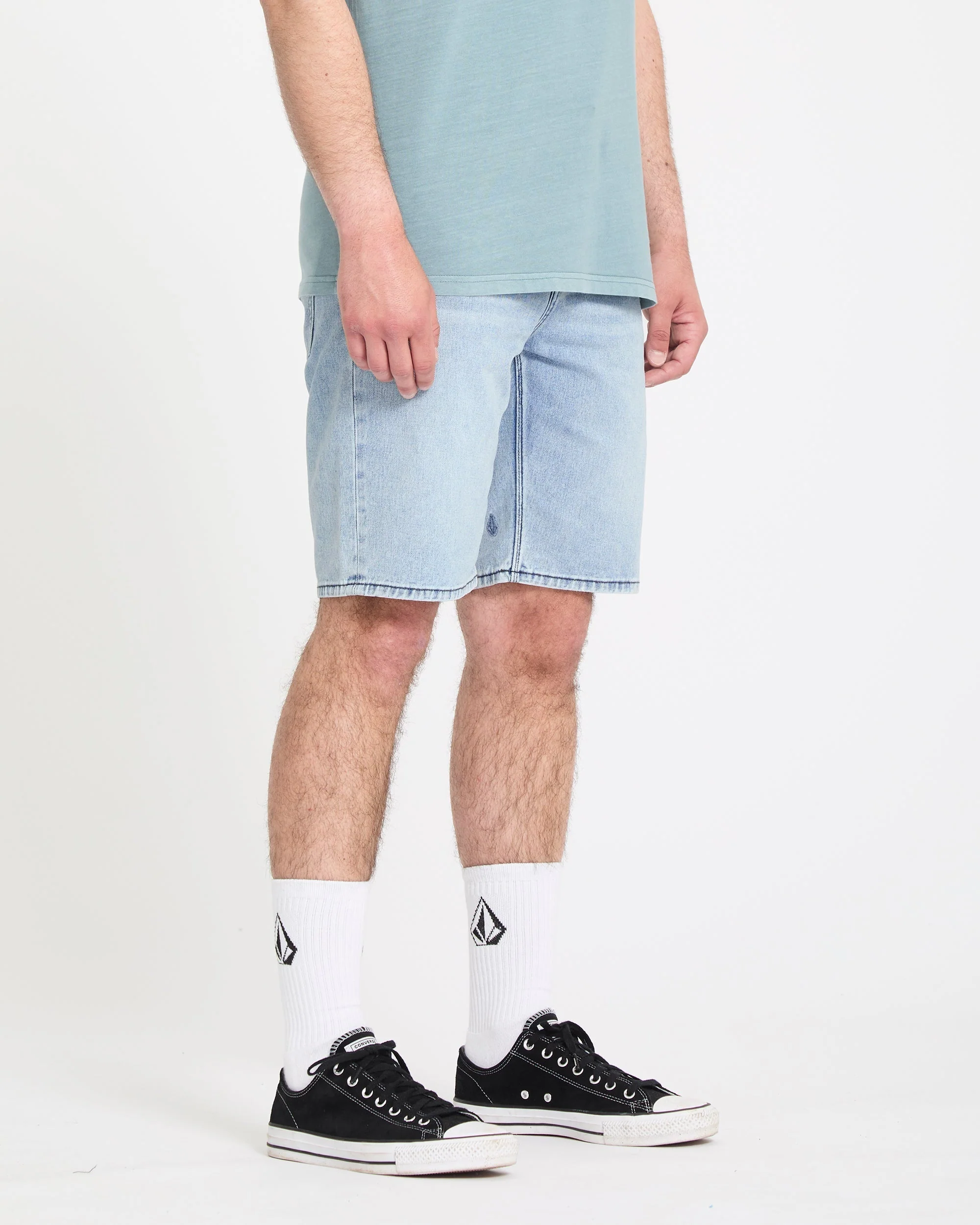 Solver Denim Shorts - Worn Light Blue - Image 4