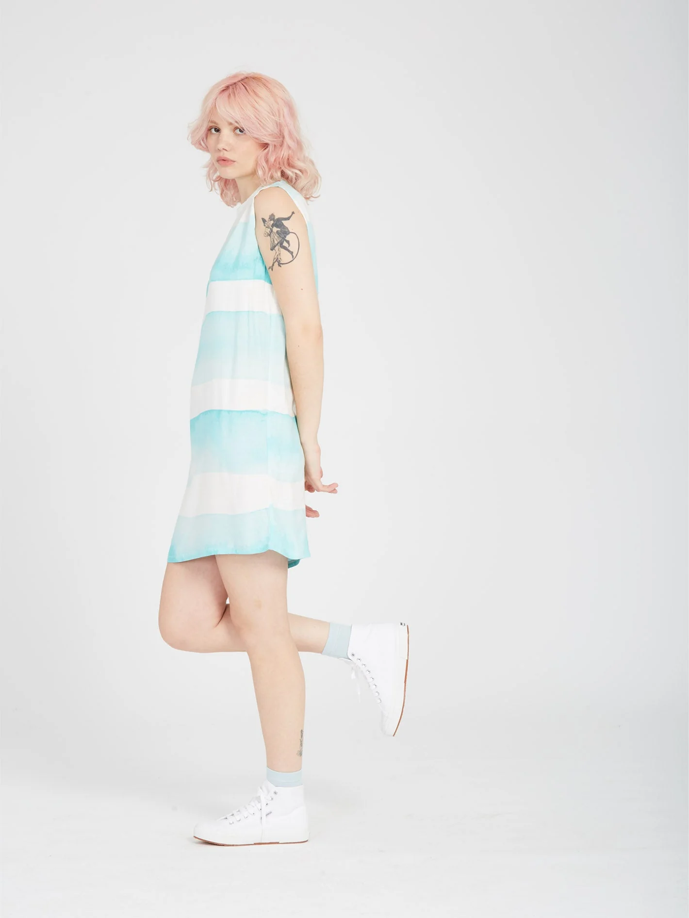 Stay Stripes Kleid - PALE AQUA - Image 4