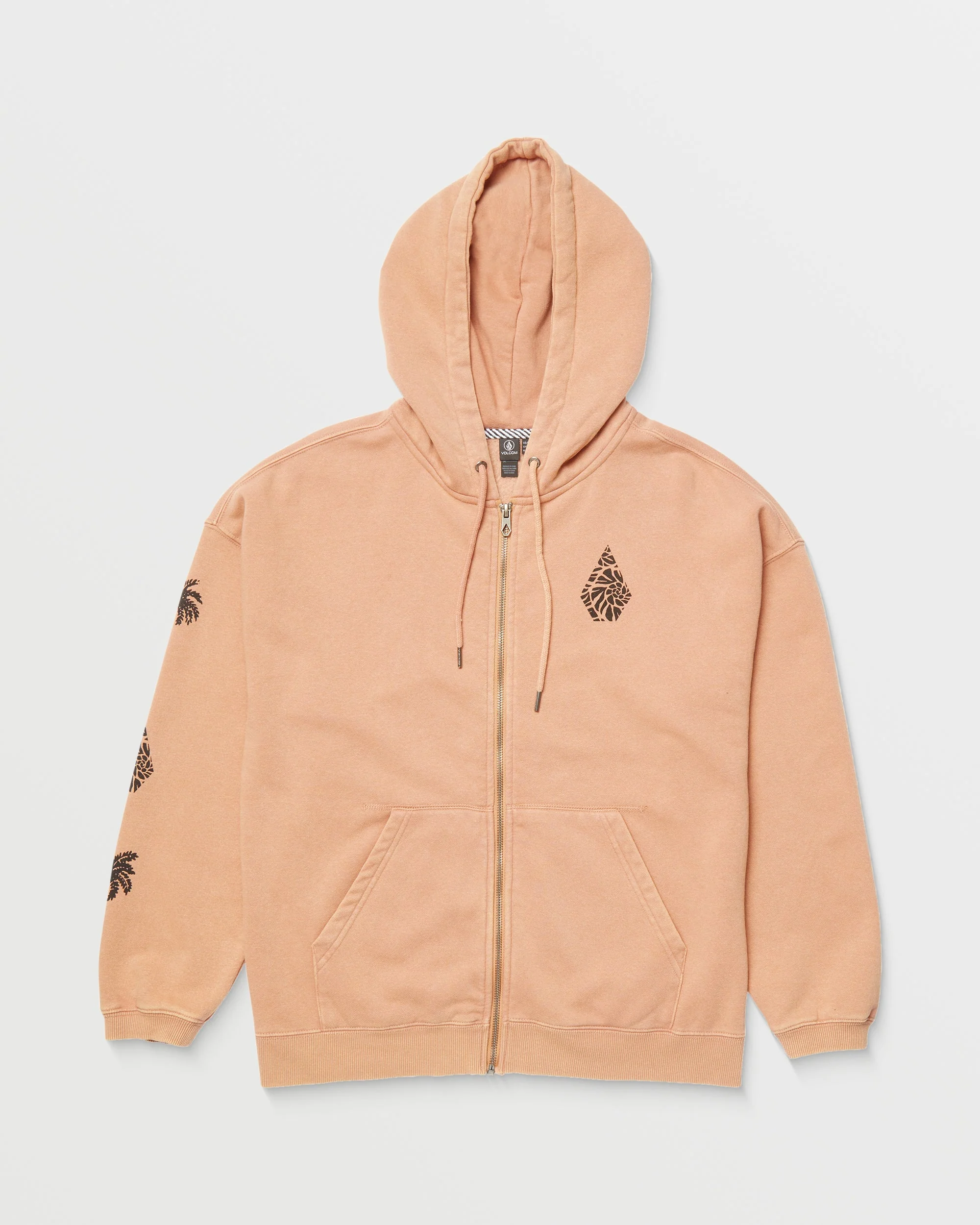 Stone Art Up Zip Kapuzenpullover - SAND BROWN - Image 6