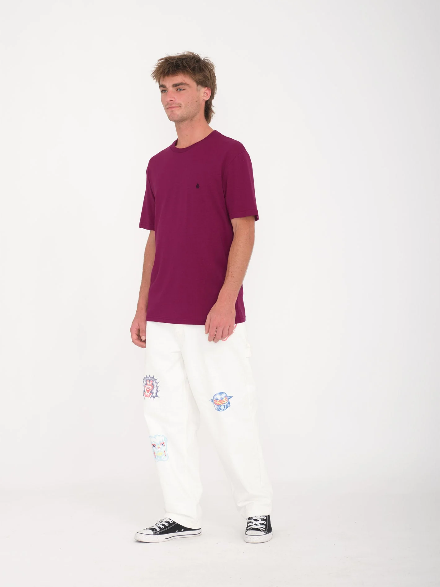 Stone Blanks T-shirt - WINE - Image 2