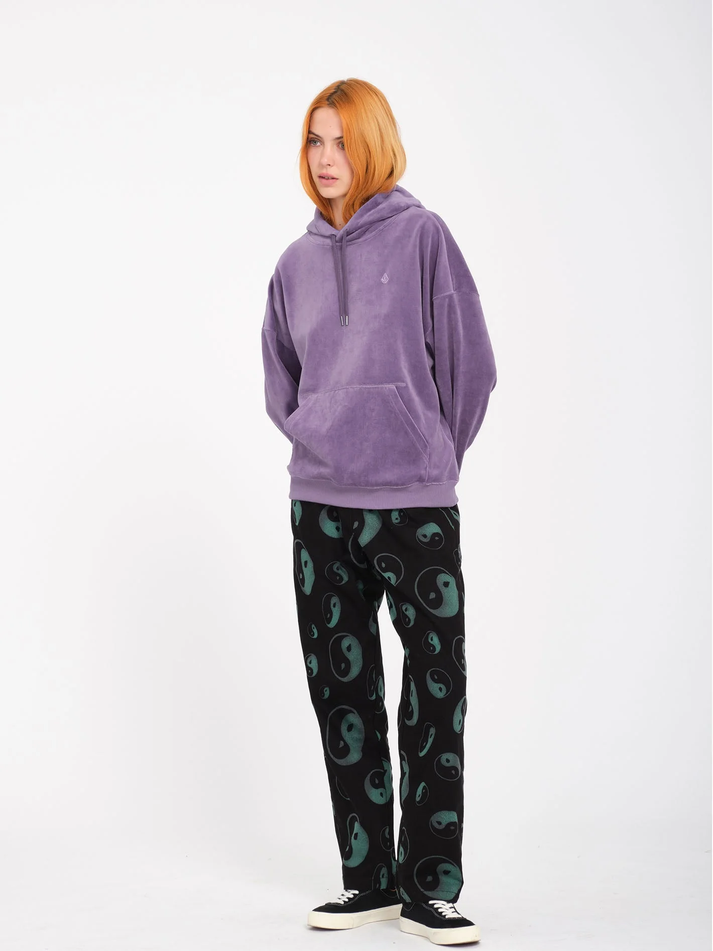 Stone Heart Up Velvet Hoodie - Vintage Violet - Image 3
