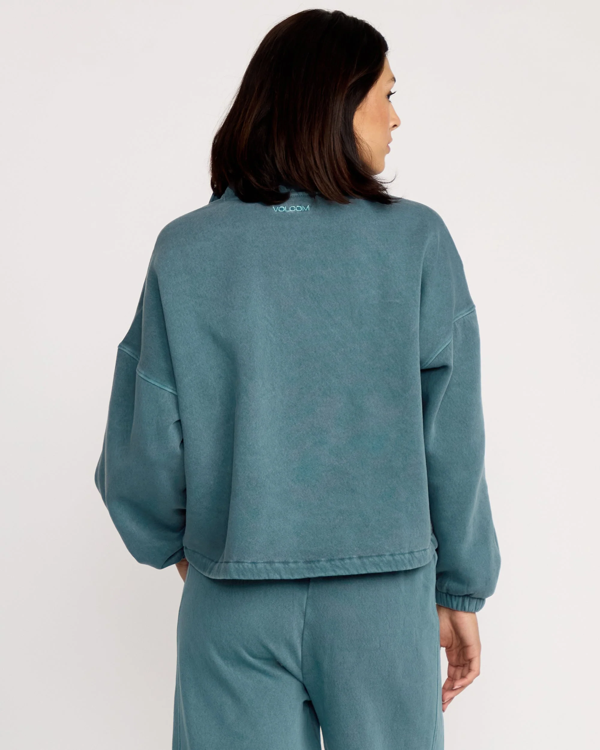 Stone Soft Quarter Zip Sweatshirt - Emerald Green - Image 2