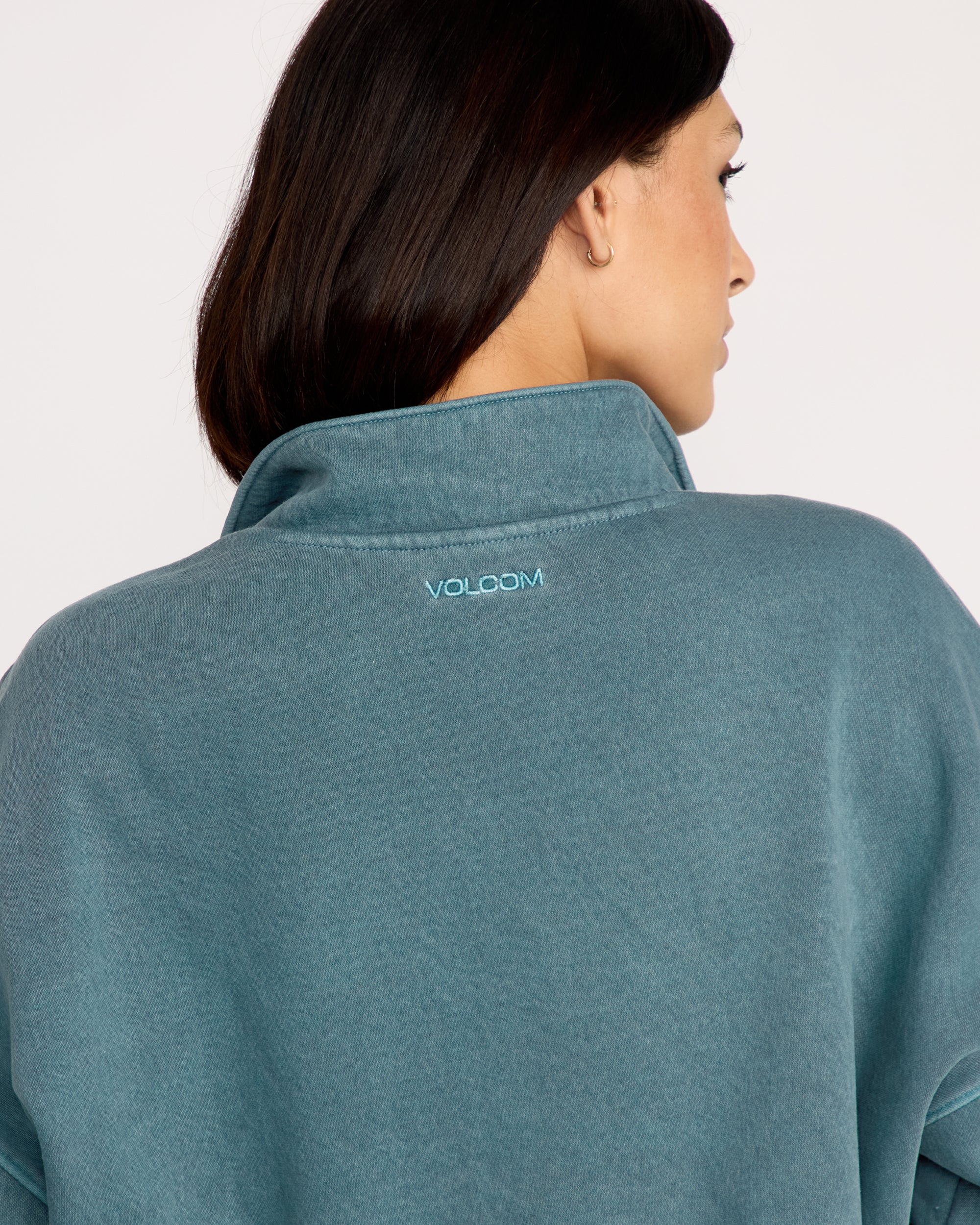 Stone Soft Quarter Zip Sweatshirt - Emerald Green - Image 4