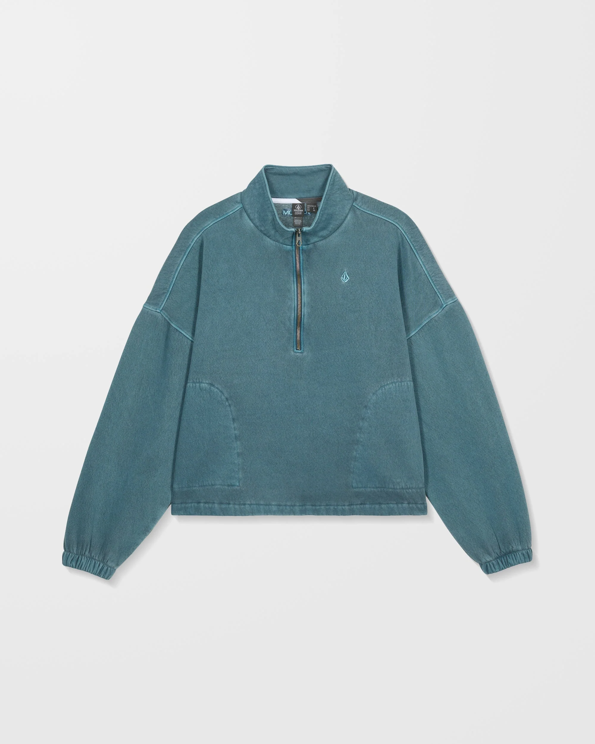 Stone Soft Quarter Zip Sweatshirt - Emerald Green - Image 7