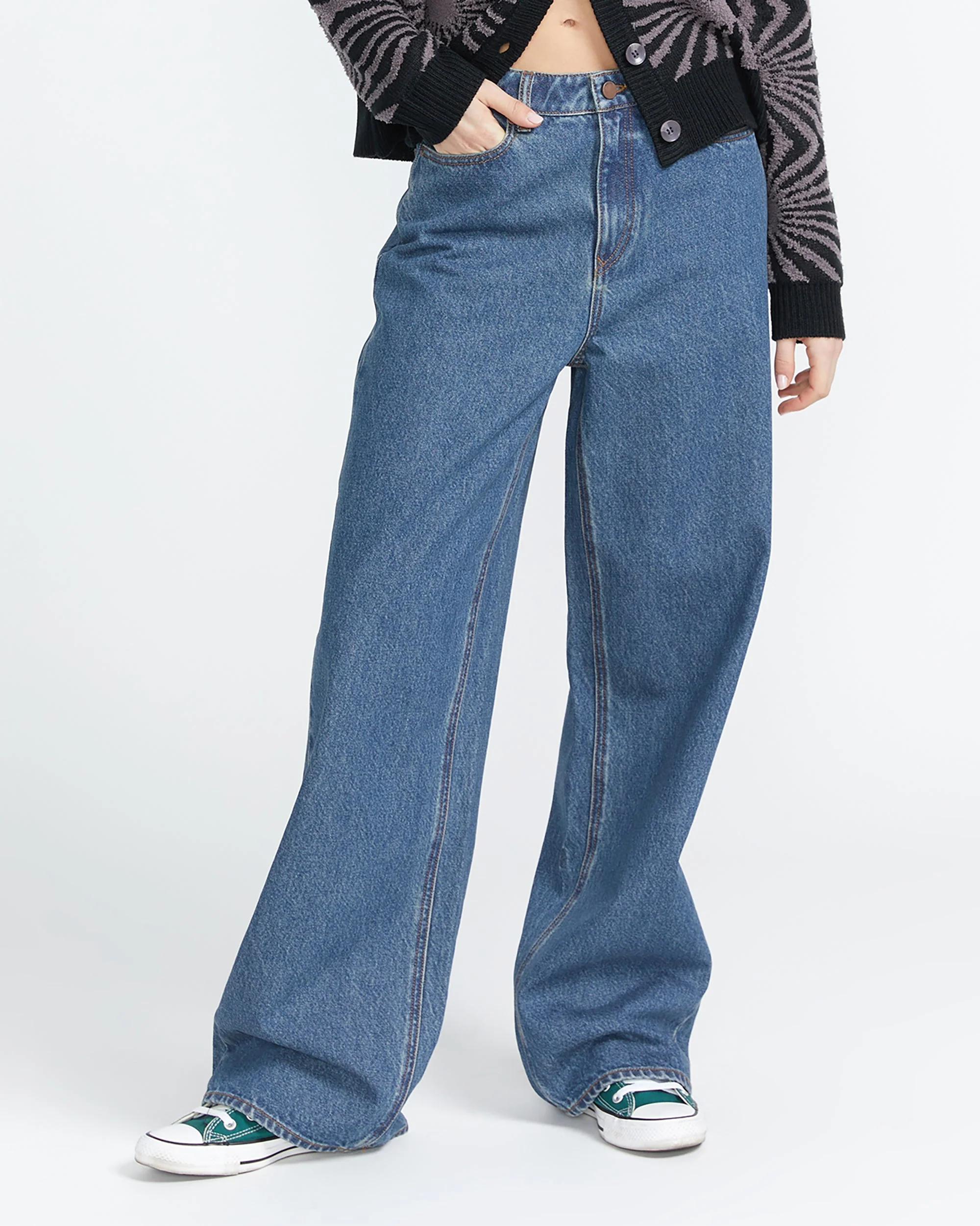 Stoned High Rise Jeans - Indigo Ridge Wash