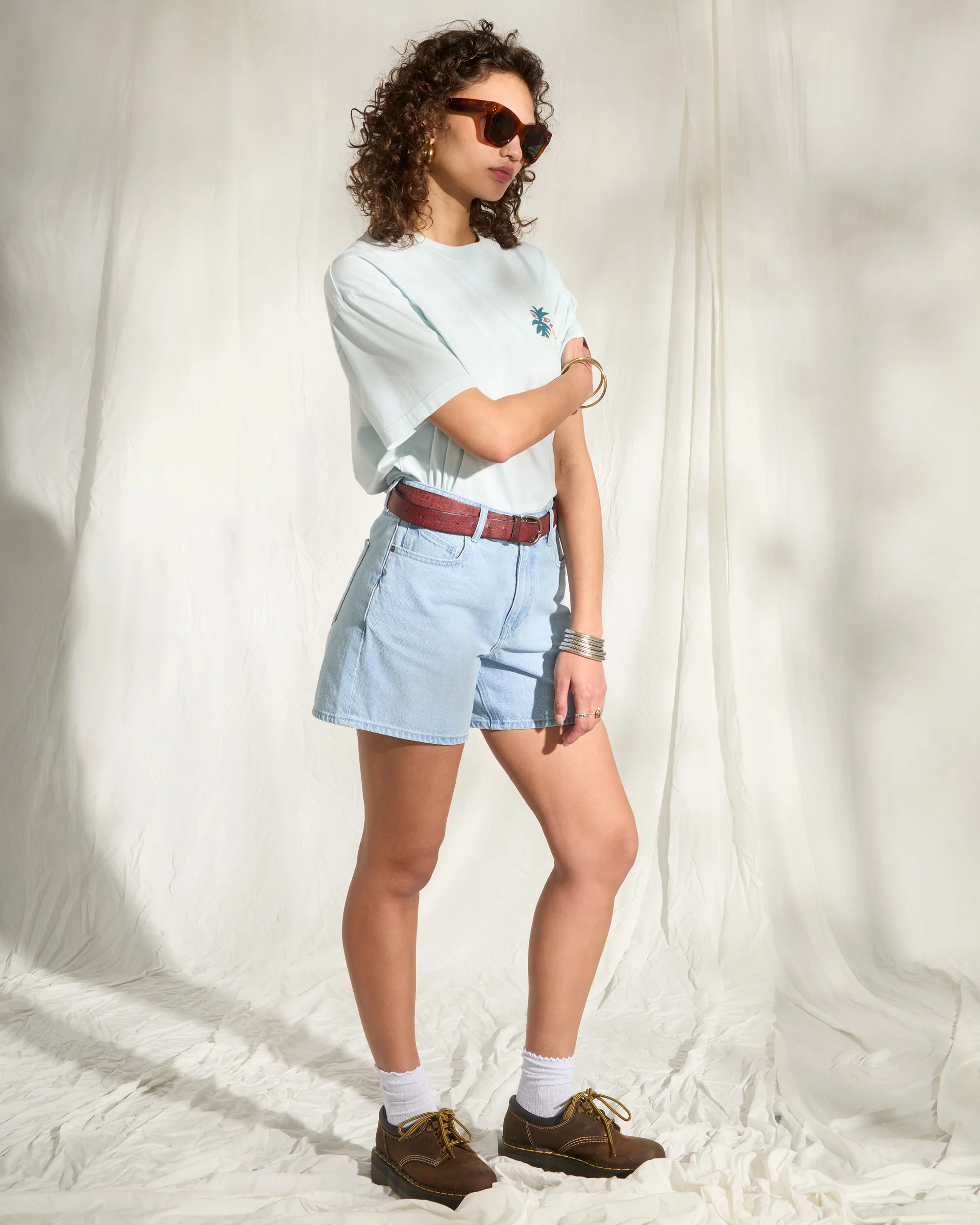 Stoned Boyfriend-Shorts - Blue Bird - Image 4