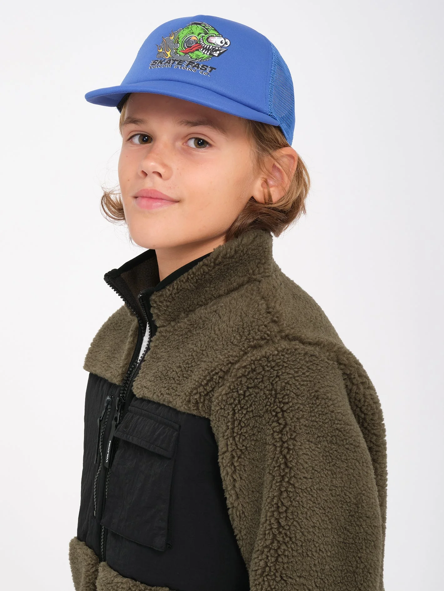 Storm Stone Zip Sherpa Sweatshirt - Wintermoss - (KINDER) - Image 4