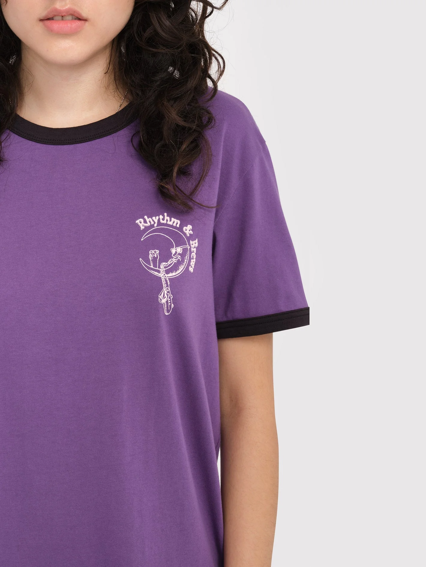 Truly Ringer T-Shirt - DEEP PURPLE - Image 3