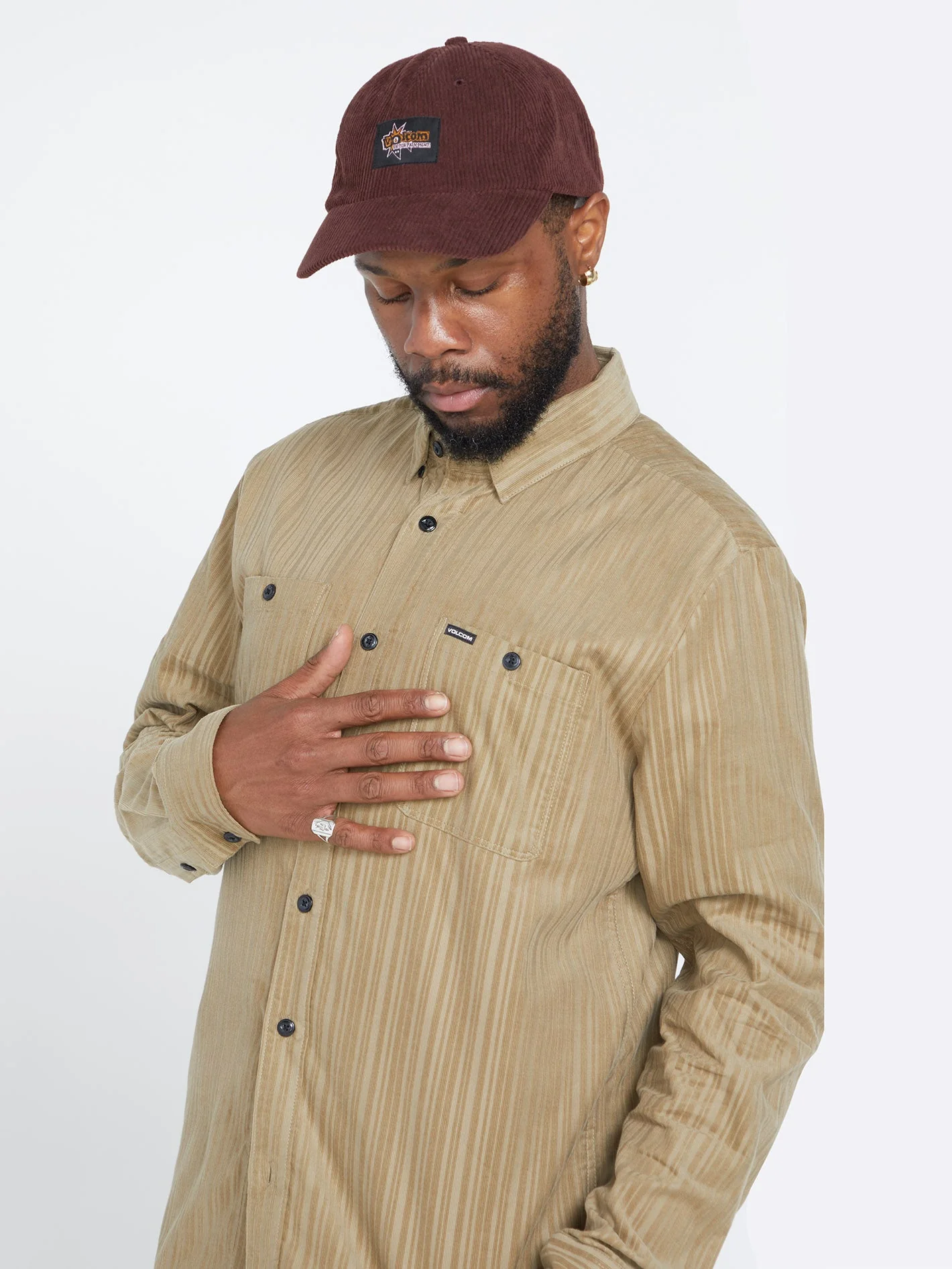 V Ent Fat Tony Gewebtes Hemd - KHAKI - Image 4