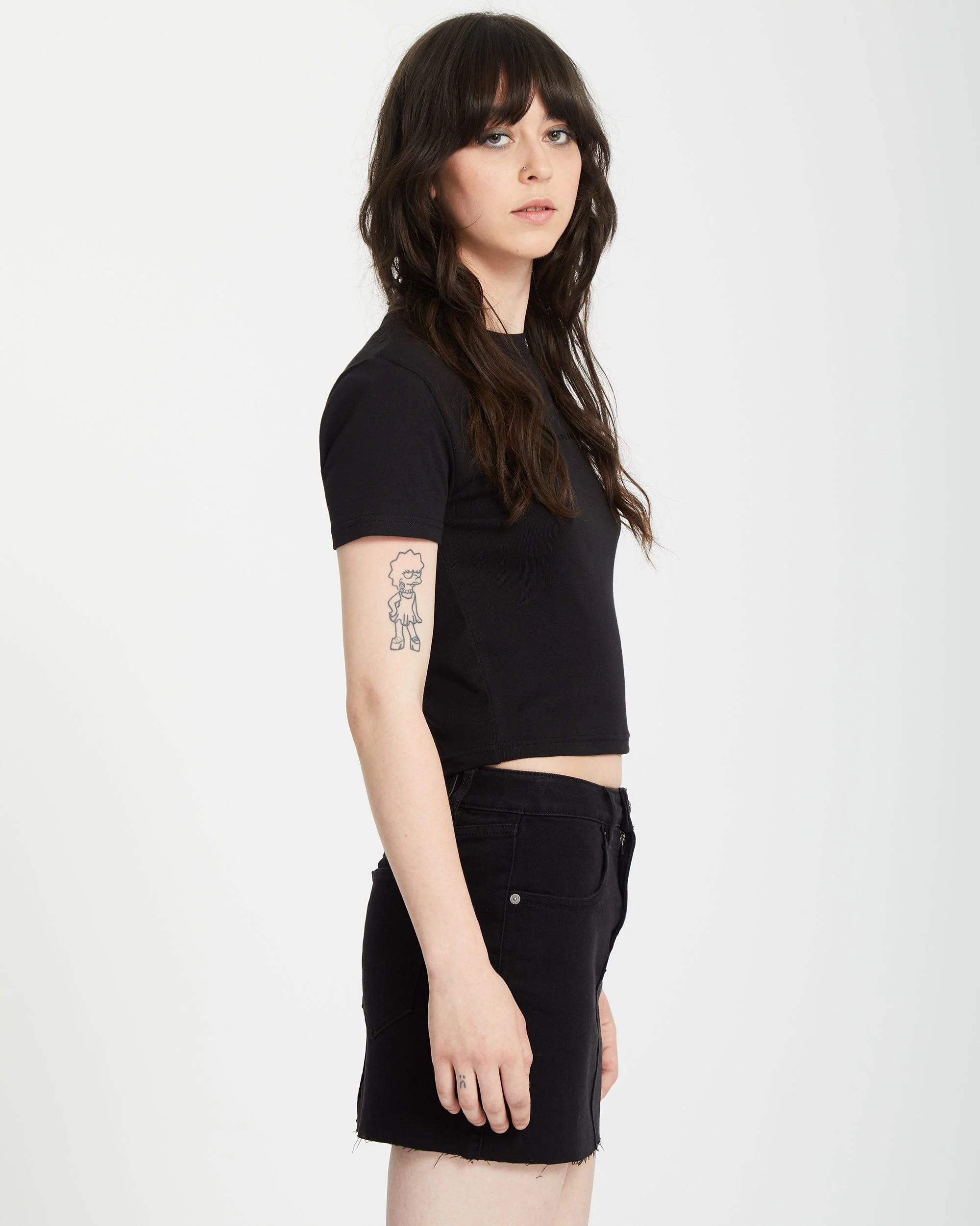 Volcomstone Tight Crop T-Shirt - Black - Image 4