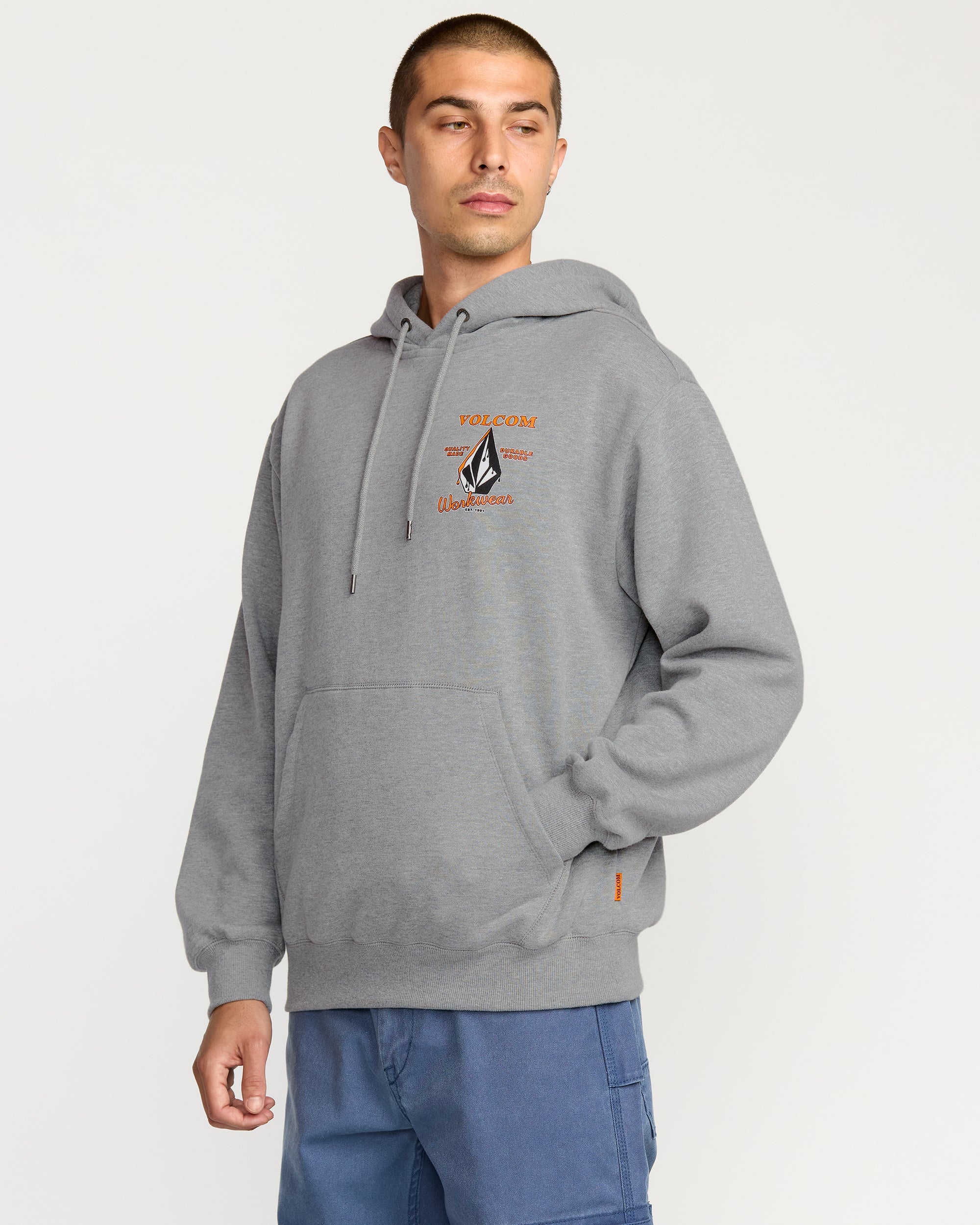 Workwear Hoodie - Heather Grey - Image 6