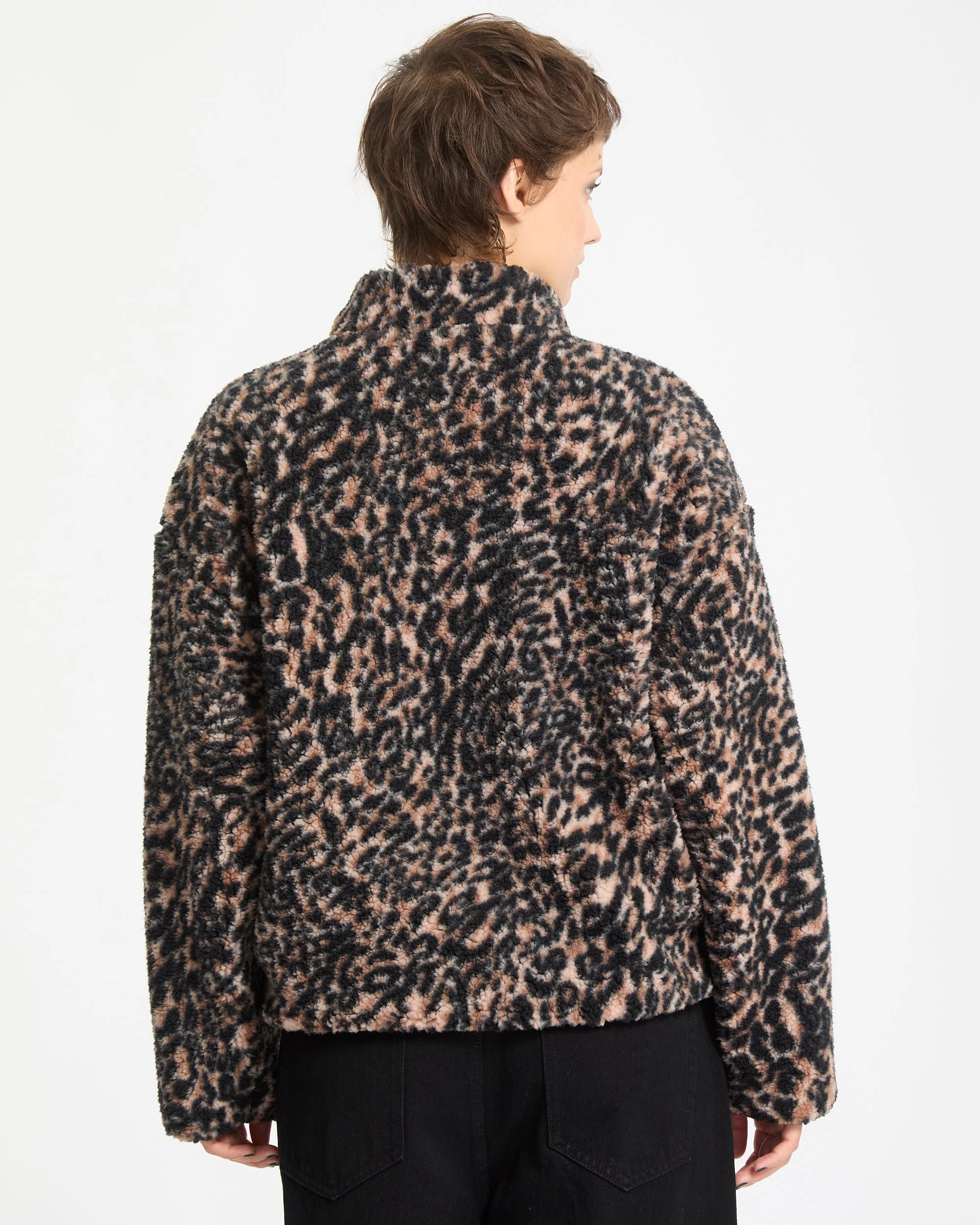 Wylding Out Zip Sherpa - Animal Print - Image 2