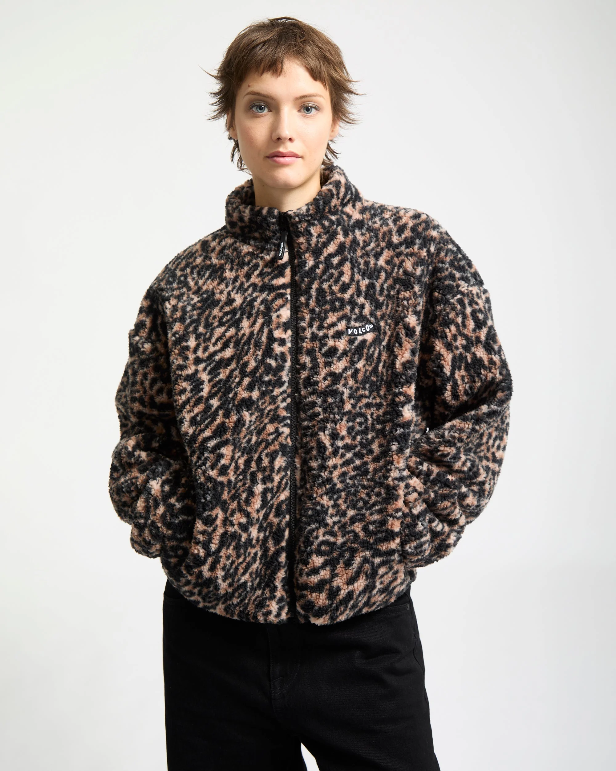 Wylding Out Zip Sherpa - Animal Print - Image 4