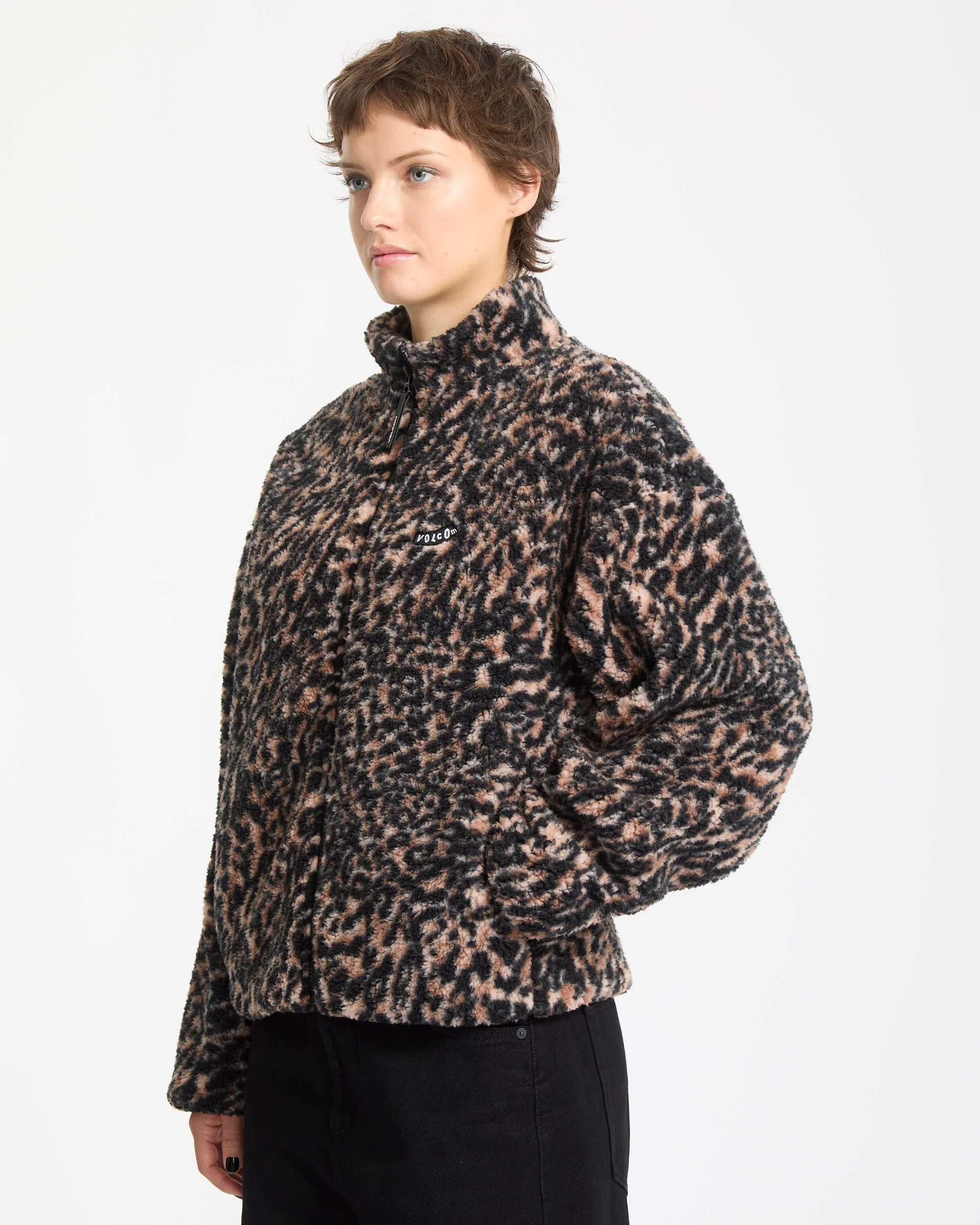 Wylding Out Zip Sherpa - Animal Print - Image 7